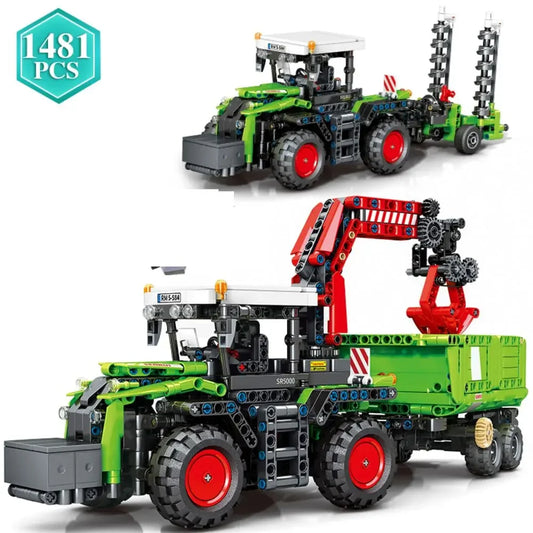 City Construction Tractor Harvester Building Block Kits Truck Farm Construction Vehicles Set Toys for Adults Boys Girls-EXPROTAS