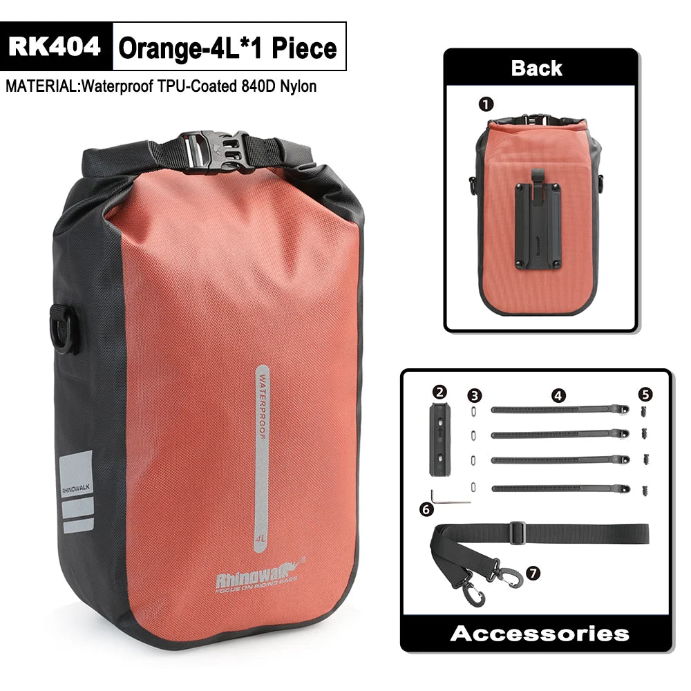 Rhinowalk Waterproof Bike Front Fork Bag Quick Release 4-6L Shoulder Storage Bag