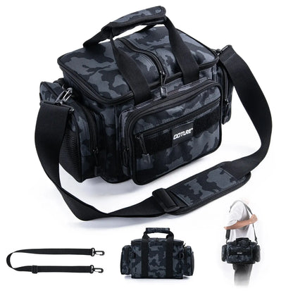 Fishing Tackle Bag Large Capacity Backpack 600D Oxford Waterproof Camping