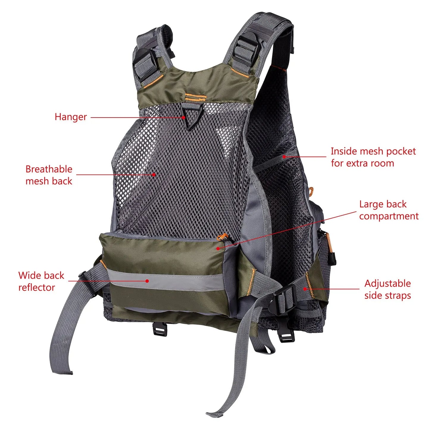 Breathable Fly Fishing Vest Adjustable Outdoor Tackle Storage Waistcoat