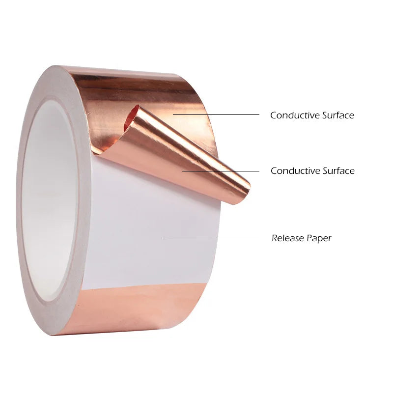Copper Foil Tape Adhesive Conductive EMI Shielding Repair for DIY Guitar