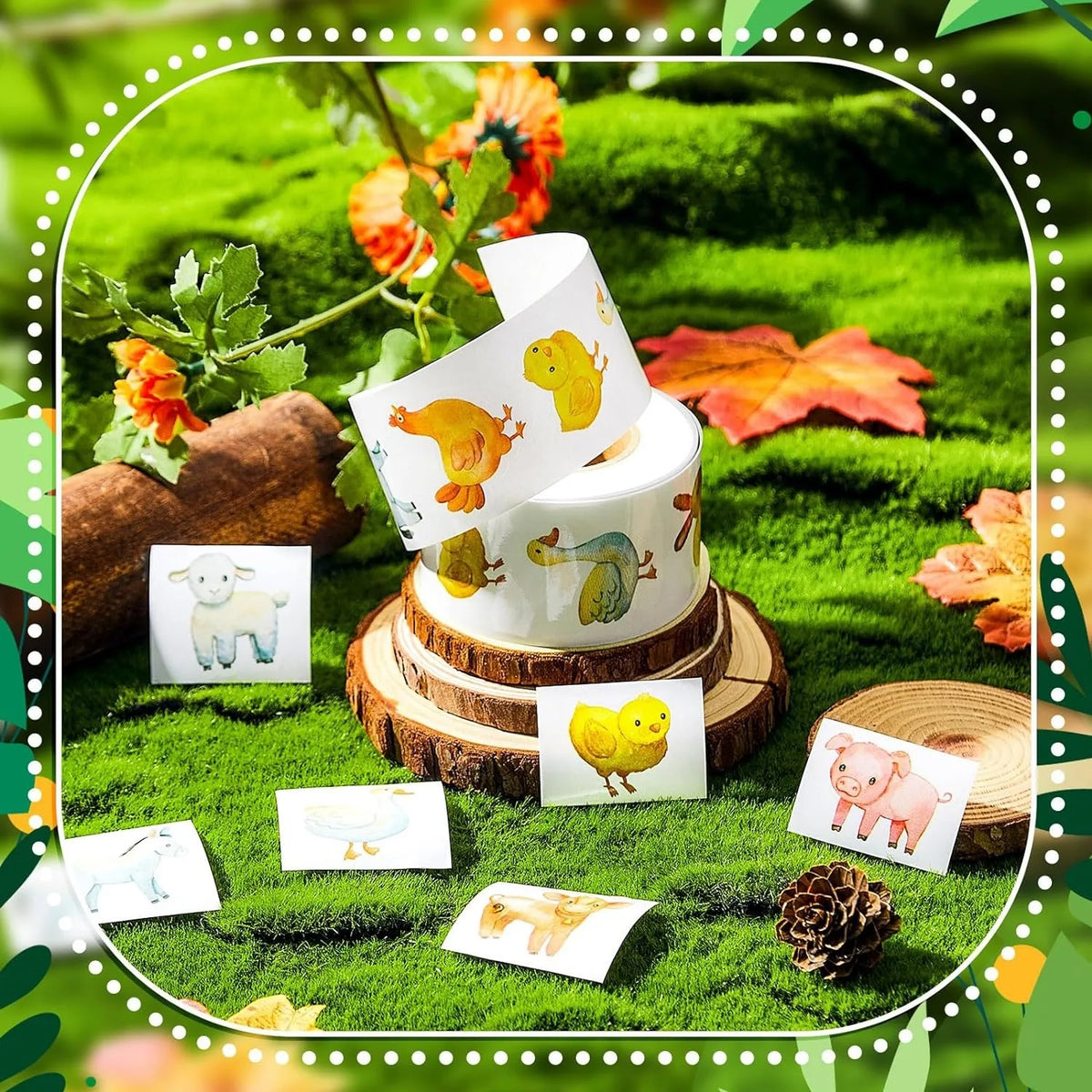 100-500pcs Cartoon Farm Zoo Animals Stickers Decoration DIY Reward Scrapbook