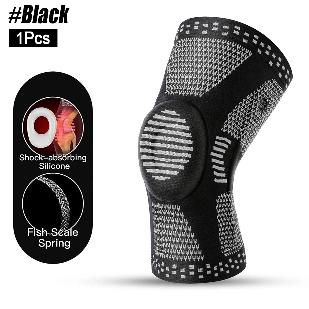 2Pcs Silicone Pad Knee Support Compression Brace Sports Sleeve for Arthritis