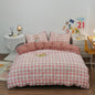 Cotton Duvet Cover 100% Cotton Bedding Set with Plaid Stripe 1 Duvet 2