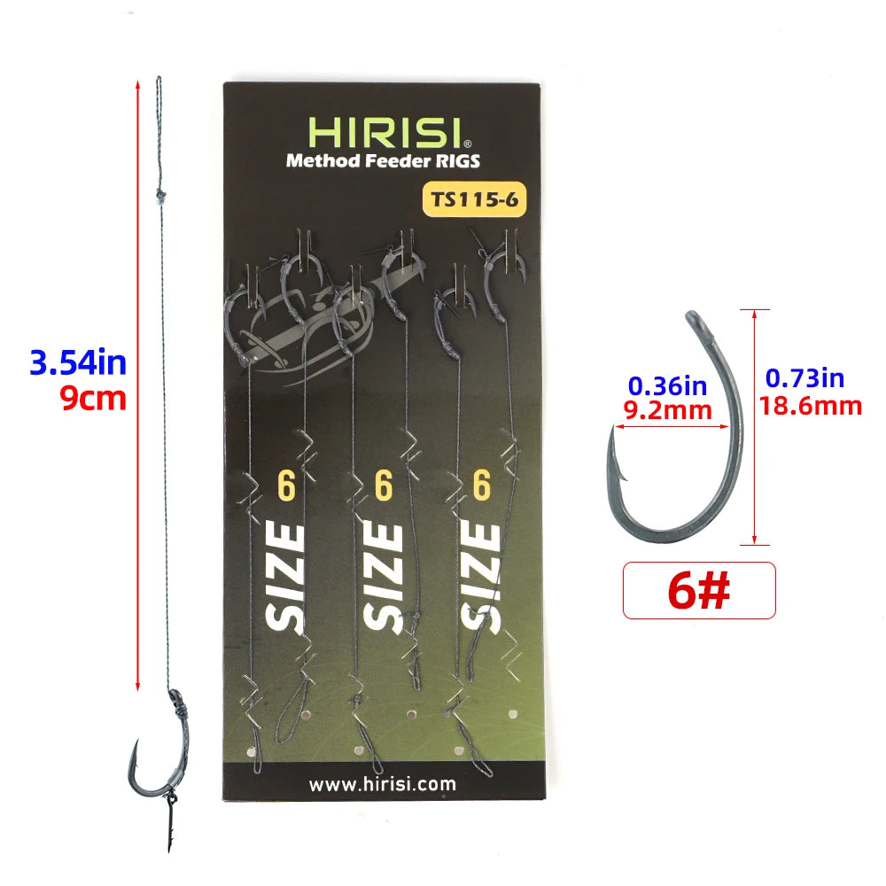 6pcs Fishing Ready-made Hook Links Carp Feeder Tackle Rigs