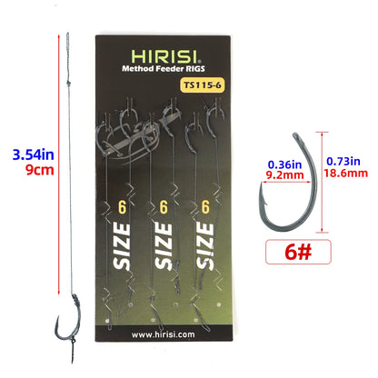 6pcs Fishing Ready-made Hook Links Carp Feeder Tackle Rigs