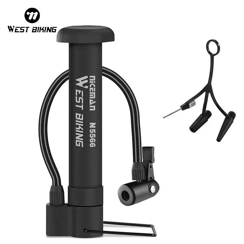 MTB Bicycle Pump 80 PSI Manual Air Inflator for Bike Tyres Schrader Valve