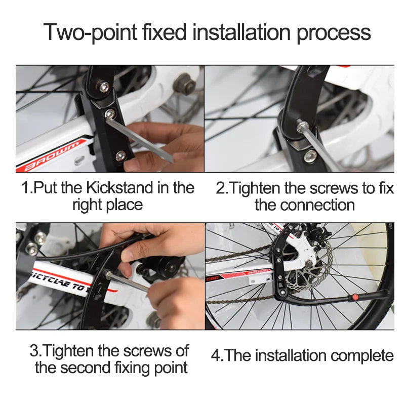Bicycle Kick Stand Adjustable Heavy Duty Side Rear Prop for Mountain Bike