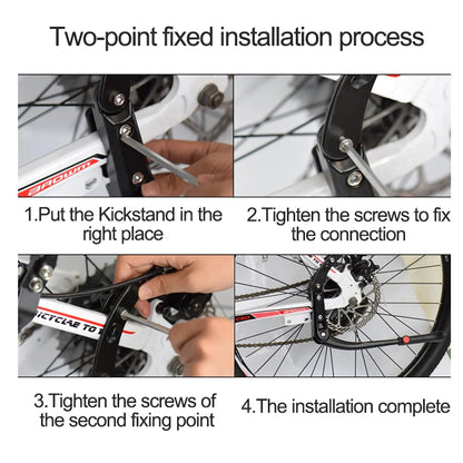 Bicycle Kick Stand Adjustable Heavy Duty Side Rear Prop for Mountain Bike