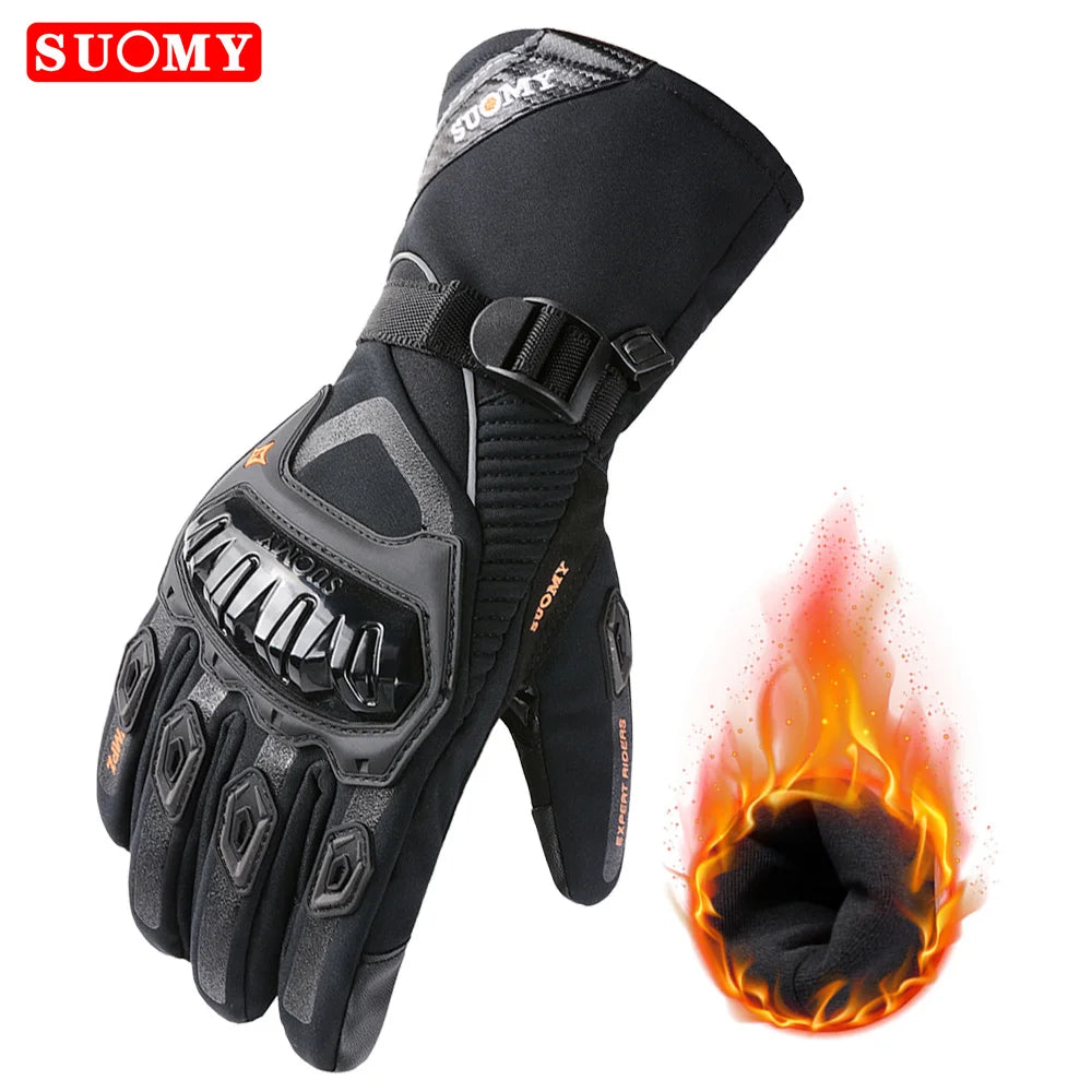 SUOMY Winter Motorcycle Gloves Waterproof Warm Pink Purple Riding Gloves for Women