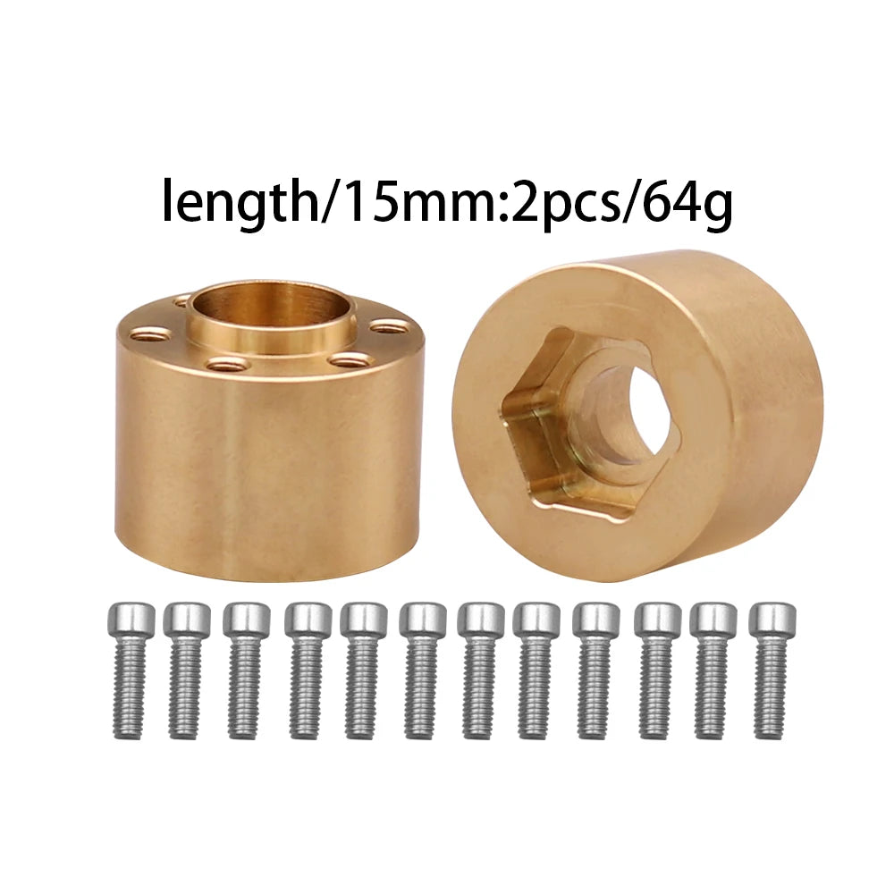 12mm Brass Wheel Weights | Hex Hub Adapter for 1/10 RC SCX10 TRX4 1.9" Rims