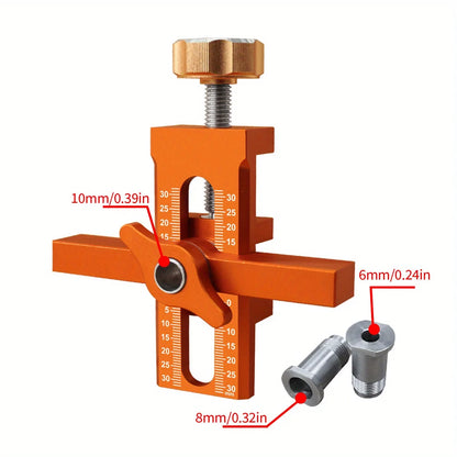 2-in-1 Cabinet Door Installation Positioner, 6/8/10mm Rebounder Punch Jig for Wardrobe Panel