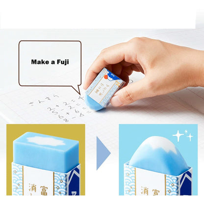 Japanese Mount Fuji Pencil Eraser Rubber Blue Pink Novelty Stationery