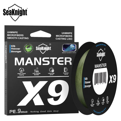 SeaKnight X9 Series 9-Weave Braided PE Fishing Line, 300M/500M Seawater/UV-Proof Si+ Coating Smooth Multifilament