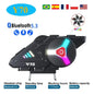 Motorcycle Helmet Bluetooth Headset V5.3 with RGB Lights IPX6 Dual Phone Pairing