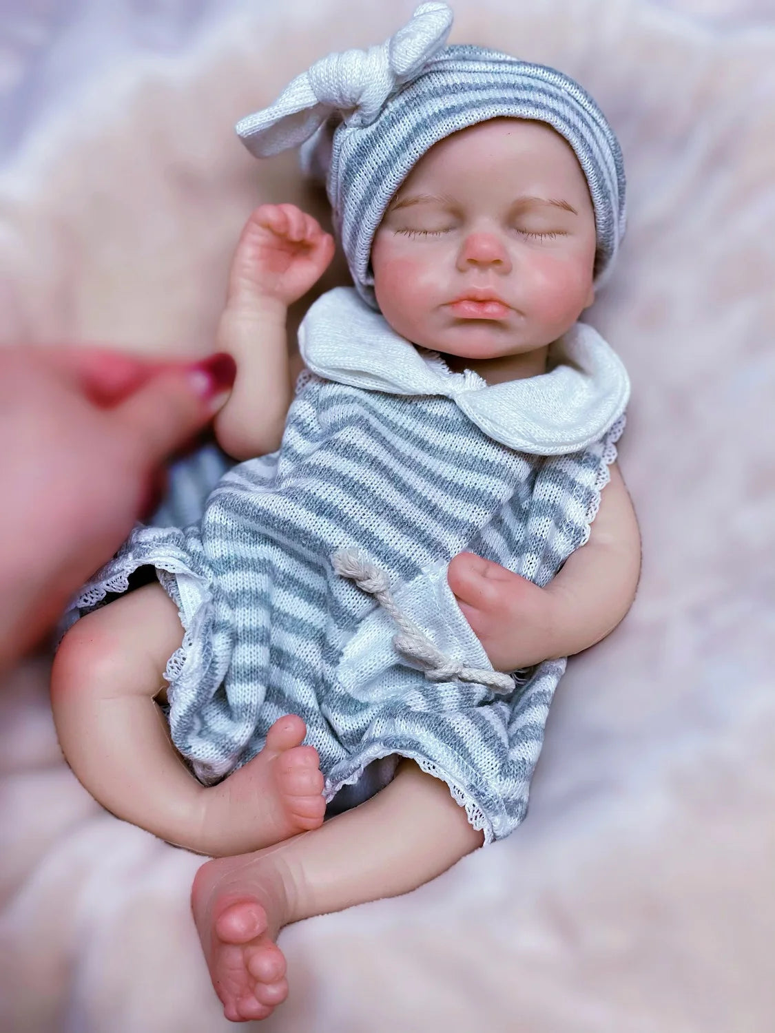 33cm Can Open Mouth Full Body Solid Silicone LouLou Bebe Reborn Girl and Boy Soft Touch Bebe Reborn Corpo De Silicone-EXPROTAS