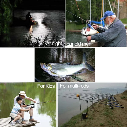 Electronic Fishing Rod Bite Alarm LED Sound Alert Bell Clip-On