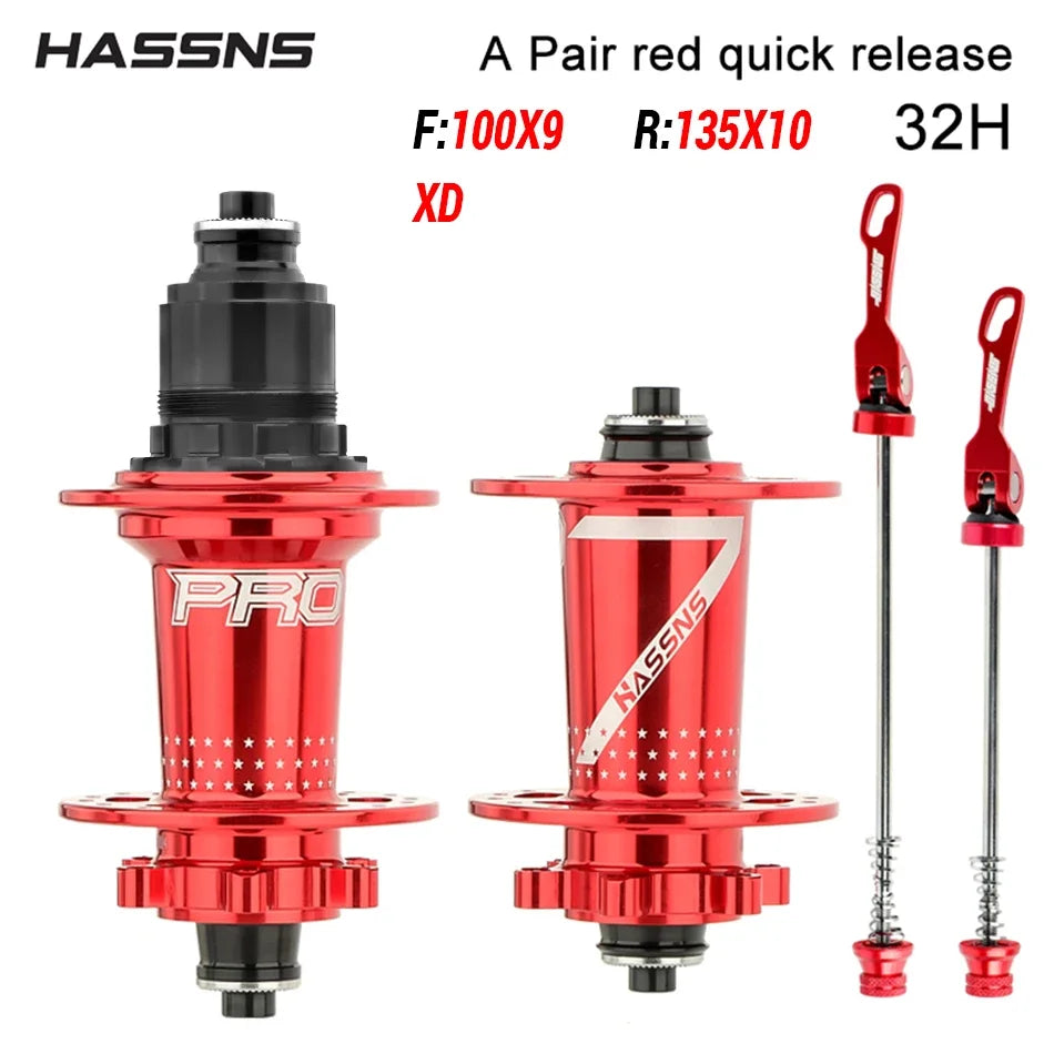 HASSNS PRO7 Hub HG XD MS 32H J-Bend 4 Bearing Freehub for Shimano 8-12 Speed