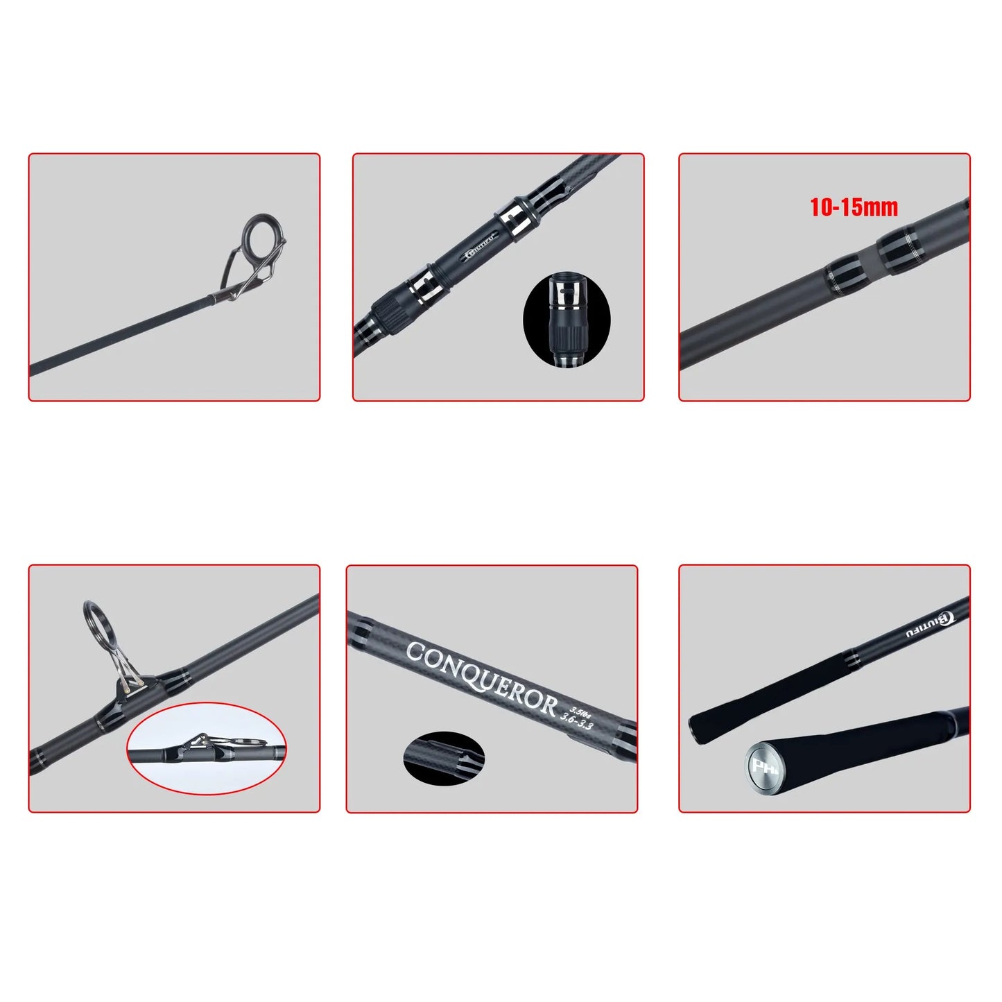 BIUTIFU Carp Fishing Rod 2 Tips 30T Carbon 3–4.2m Travel Casting Pole