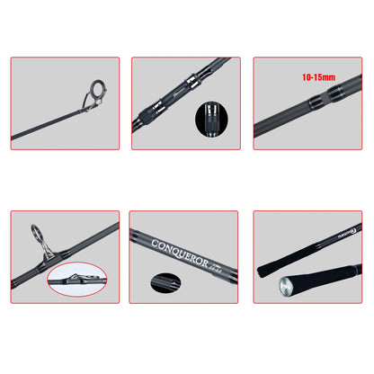 BIUTIFU Carp Fishing Rod 2 Tips 30T Carbon 3–4.2m Travel Casting Pole