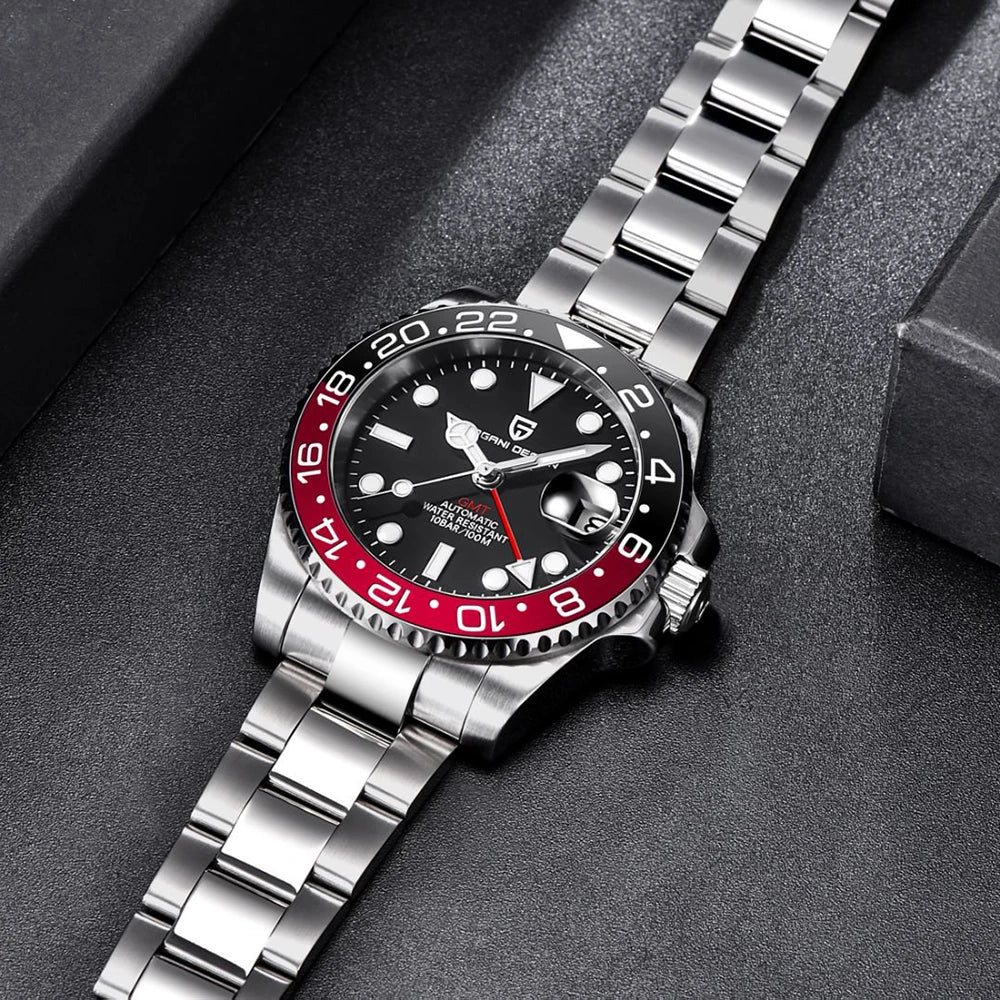 PAGANI Design PD-1662 Men’s Automatic Watch Stainless Steel Ceramic Bezel Waterproof