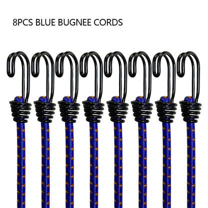 8Pcs 60cm Elastic Straps Bungee Cords with Hooks for Luggage Car Bike