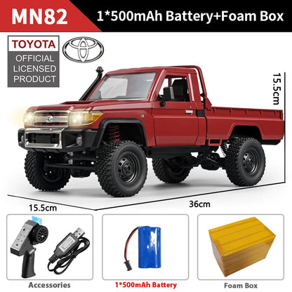ZWN 1:12 1:16 Retro RC Car 4WD Pickup Truck LED Light Remote Control Model Toy