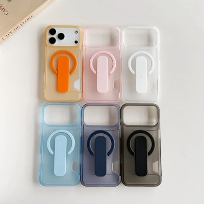 Matte Clear MagSafe Card Holder Case for iPhone 13-17 Pro Max Shockproof