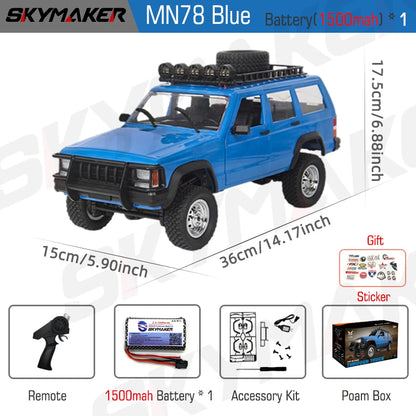 MN78 1:12 RC Car 4WD Off-Road RTR 2.4G Remote Control Truck for Boys Gift