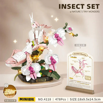 Foldable Mini Insect Everlasting Flower House Building Blocks Ornament Gift