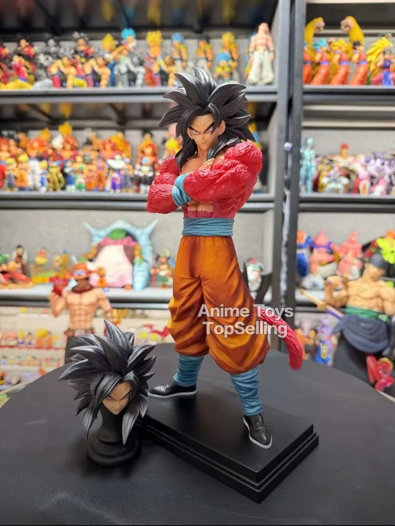 Anime Dragon Ball Super Saiyan 4 Son Goku PVC Figure Short Eye Catching Collection Model Toys Gift for Fans