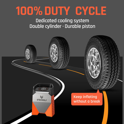 Portable 7800mAh Air Compressor, Super Fast Tire Inflator for Cars, Motorcycles, Bikes & Pickups, LED Light, Digital Display