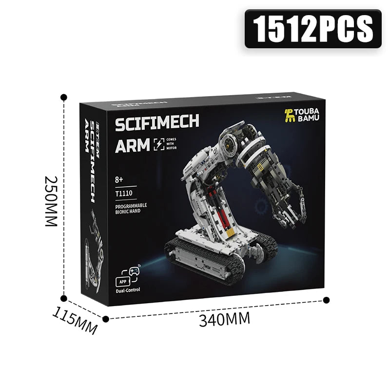 1512Pcs Robotic Arm RC STEM Building Control Mech Scifi Toy Set