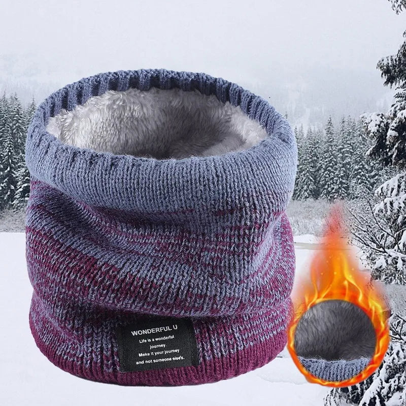 Winter Knitted Scarf Women Neck Warm Cashmere Snood Soft Wool Wrap