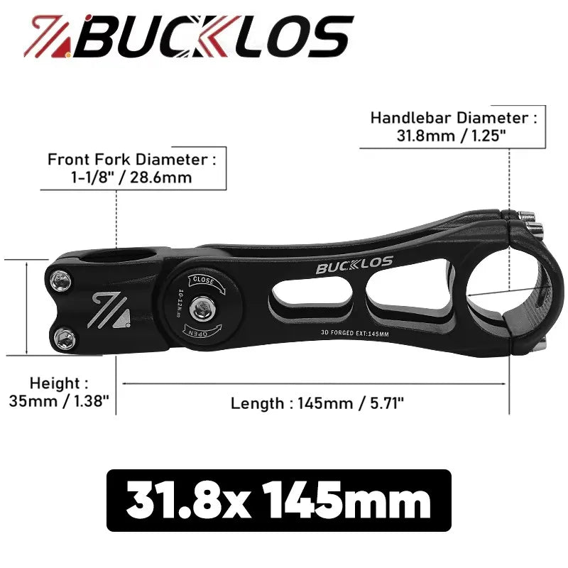 Adjustable Bicycle Handlebar Stem BUCKLOS 3D Forged MTB Road Bike Riser