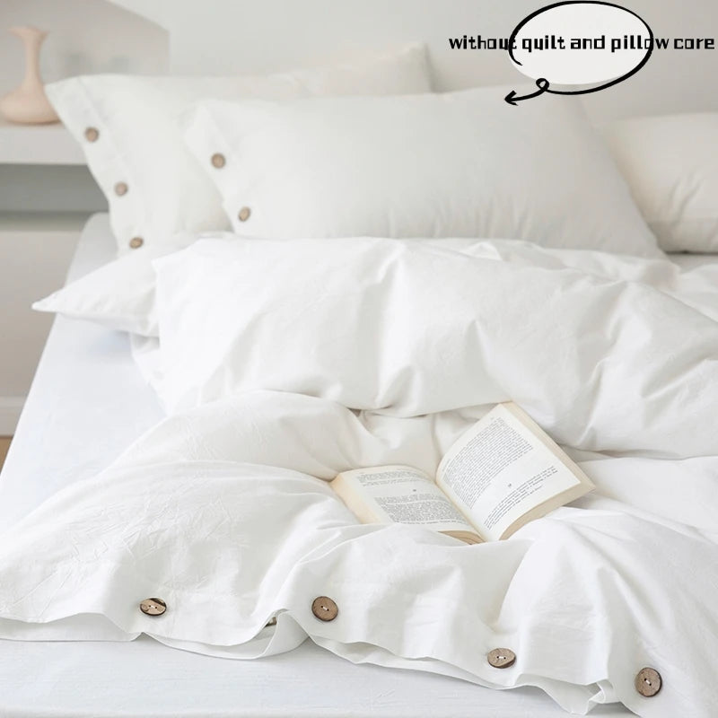 3pcs Double Duvet Cover King Size 100% Cotton Bedding Quilt Covers 220x240