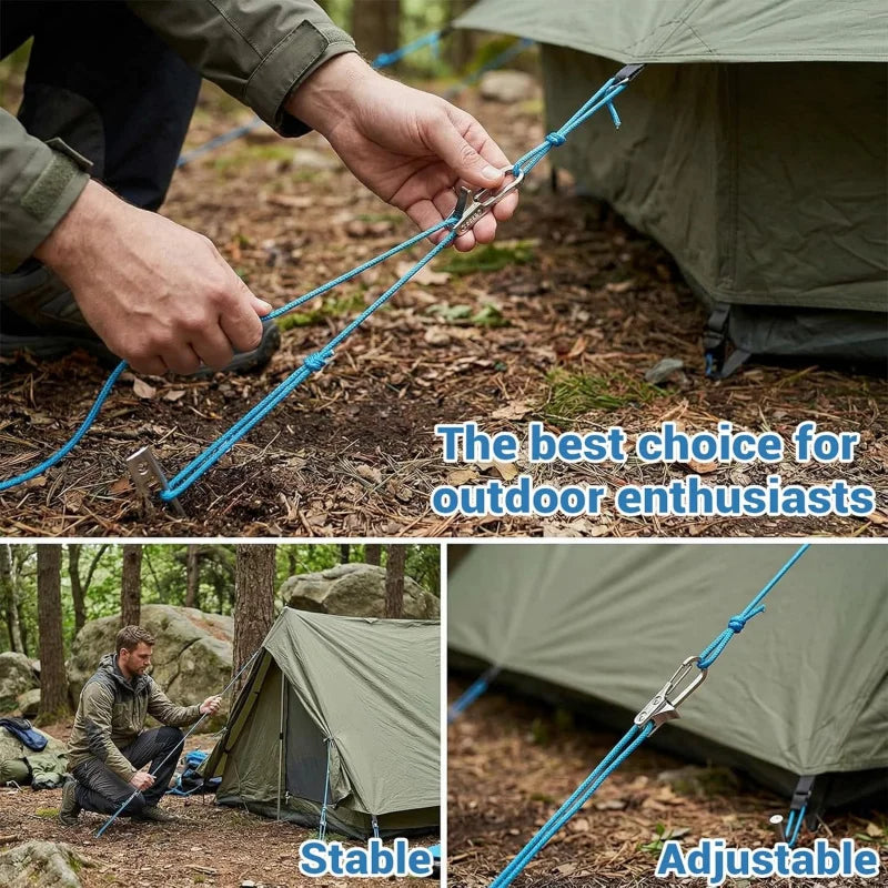 Buckle Retractable Rope Tensioner Heavy-Duty Camping Accessories Pack