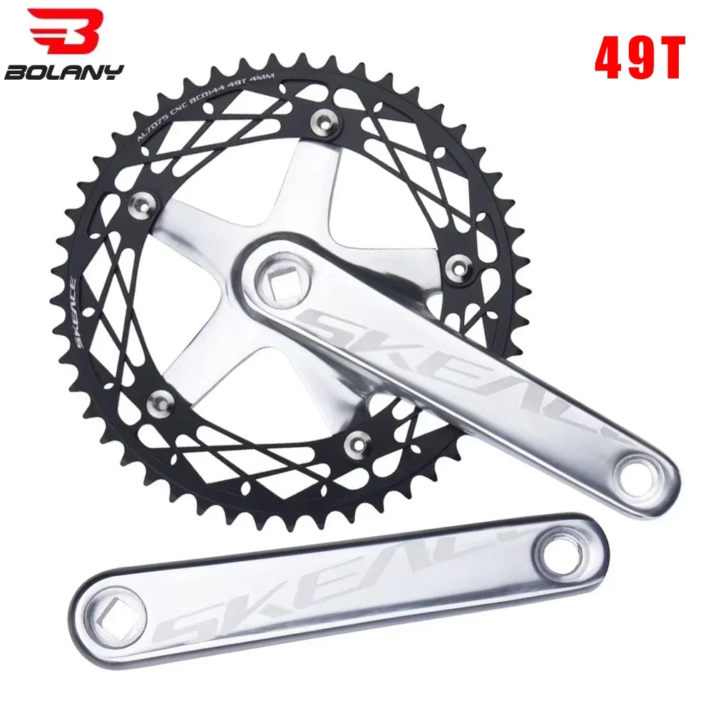 SKEACE 144BCD Track Crankset Square Taper 165mm Single Speed 49T Alloy