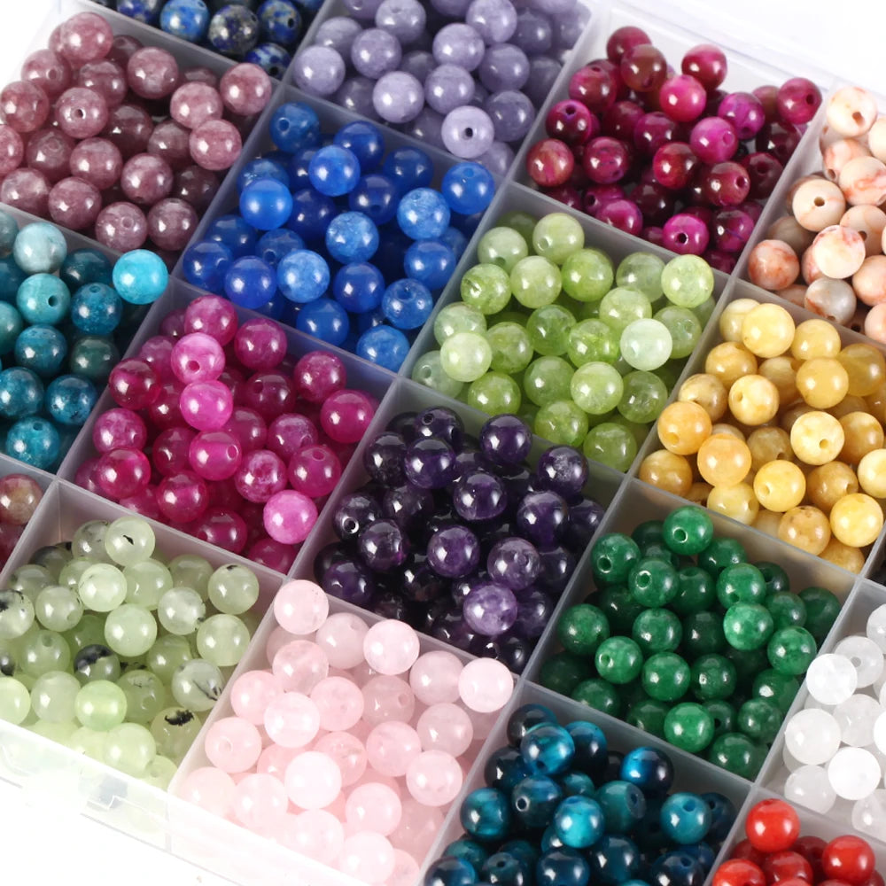Natural Stone Beads 4-12MM Round Loose Gemstone for DIY Jewelry Making