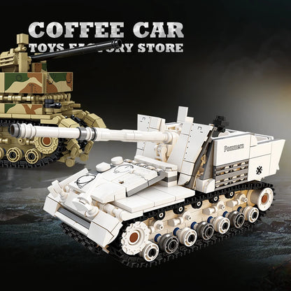 WW2 Anti-Tank Gun Building Blocks Military Weapon MOC Armored Car Model Toy Gift
