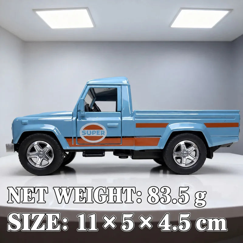 1:36 Defender Style Alloy Pickup Truck Model Pull Back Toy with Doors