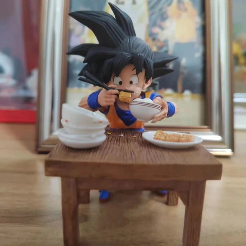 Dragon Ball Z Vegeta Figure Son Goku eating 8cm Pvc Action Figures Collection Model Toys For Children Christmas Gifts-EXPROTAS