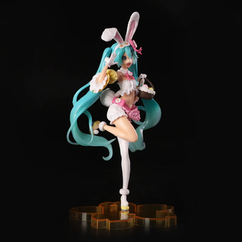 23CM Hatsune Miku Anime Figure Kawaii Pvc Model Doll Action Figurals Rabbit ears Collect ornaments Christmas Toys gifts-EXPROTAS