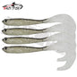 4PCS Fishing Lure Jigging Soft Baits 12.5cm 5.5g Hooks for Bass Pike