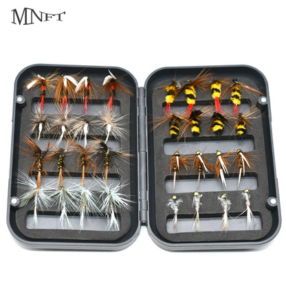 32Pcs Fly Box Assorted Fishing Flies Nymphs Dry Wet Streamers Lures