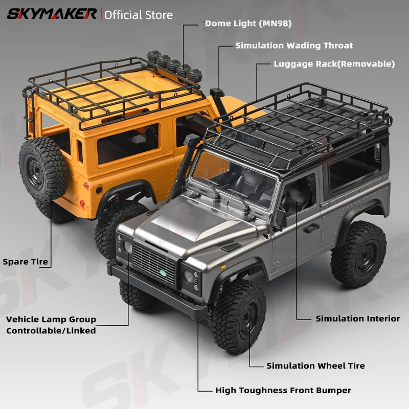 New MN99s MN98 1:12 MN Model RTR Version RC Car 2.4G 4WD RC Rock Crawler Defender Remote Control Car 1/12 RC Truck Cars Toys-EXPROTAS