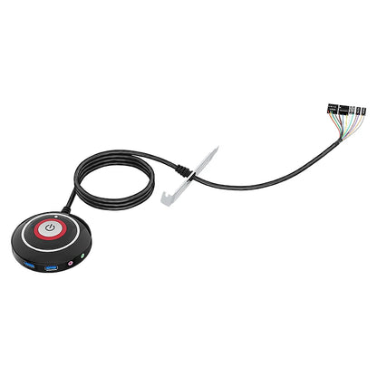 TEUCER Desktop PC Power Switch w/ Dual USB Audio External Start Button