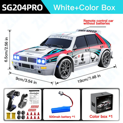 SG204 PRO 1/24 RC Drift Car 4WD LED Light High Speed GTR Racing Remote Toy