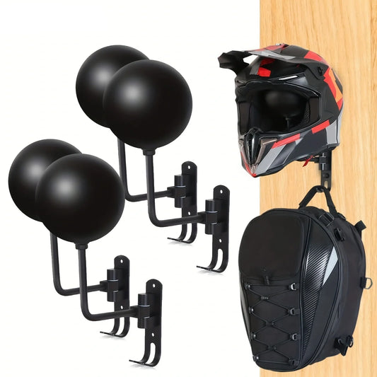 180° Rotating Wall Mounted Helmet Rack for Motorcycle Bicycle Gear Storage