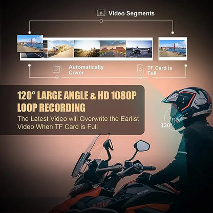 Freedconn R1 Plus Motorcycle Helmet Bluetooth Intercom 1080p Dash Cam Headset